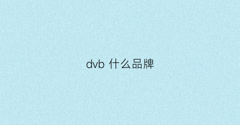 dvb什么品牌(dvc是什么品牌)